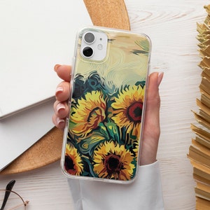 Sunflower Phone Case Painting Art TOUGH Cover fit for iPhone 16 Pro Max, 15 Plus, 14, 13, 12, 11, XS & Samsung S25, S24, A56, Pixel 9, 8A, 7