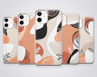 Modern Abstract Phone Case Minimalist Art Beige Cover fit for iPhone, Samsung & Pixel