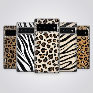 Cheetah Phone Case Leopard Zebra Cover fit for Google Pixel 9, 8, 8A, 7A, 7, iPhone 16 Pro Max, 15 Plus, 14, 13, 12, Samsung S25, S24, A56