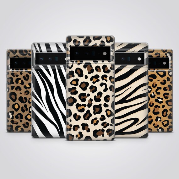 Cheetah Phone Case Leopard Zebra Cover fit for Google Pixel 10, 9, 8A, 7A, iPhone 17 Pro Max, 16e, 15 Plus, 14, 13, Samsung S25, S24, A56