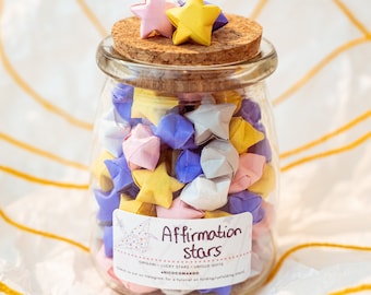 Origami Affirmation Lucky Stars in a Jar | Daily Positivity | Self Esteem | Gift