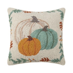 Pumpkin Trio - Wool Hook Cushion