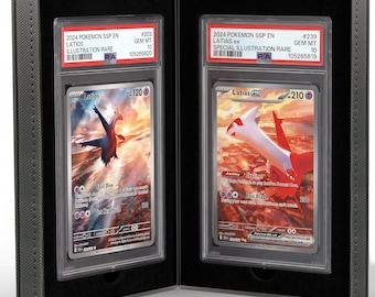 Premium Leather Graded Card Gift Case – Double-Sided Protective Storage & Organizer for 2 PSA Slabs, Magnetic Closure, Mystery Slab Box