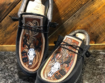 Custom Tooled Hey Dude Shoes - Etsy