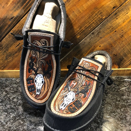 Custom Tooled Hey Dude Shoes - Etsy