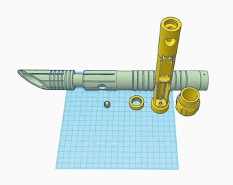 Aangepast 3D-lichtzwaardmodel met chassissteun voor cosplay-STL-bestanden