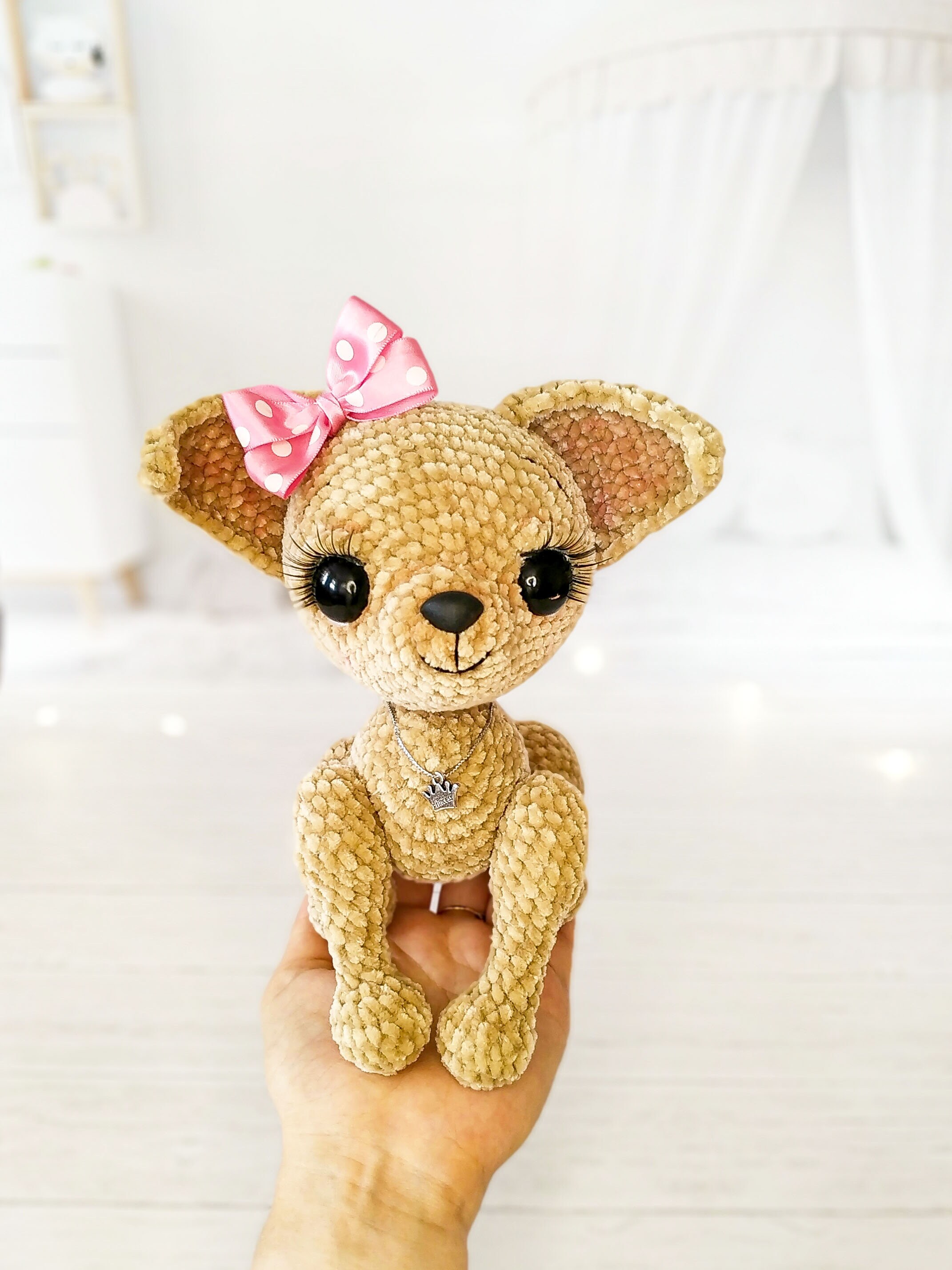 Beige plush chihuahua dog puppy stuffed animal christmas | Etsy