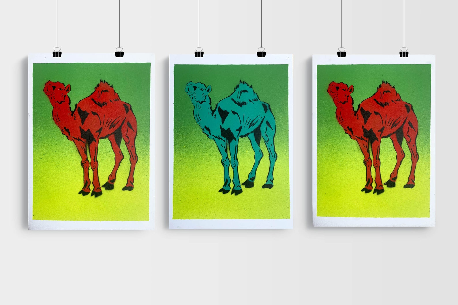 Arabian Camel red Stencil Print - Etsy