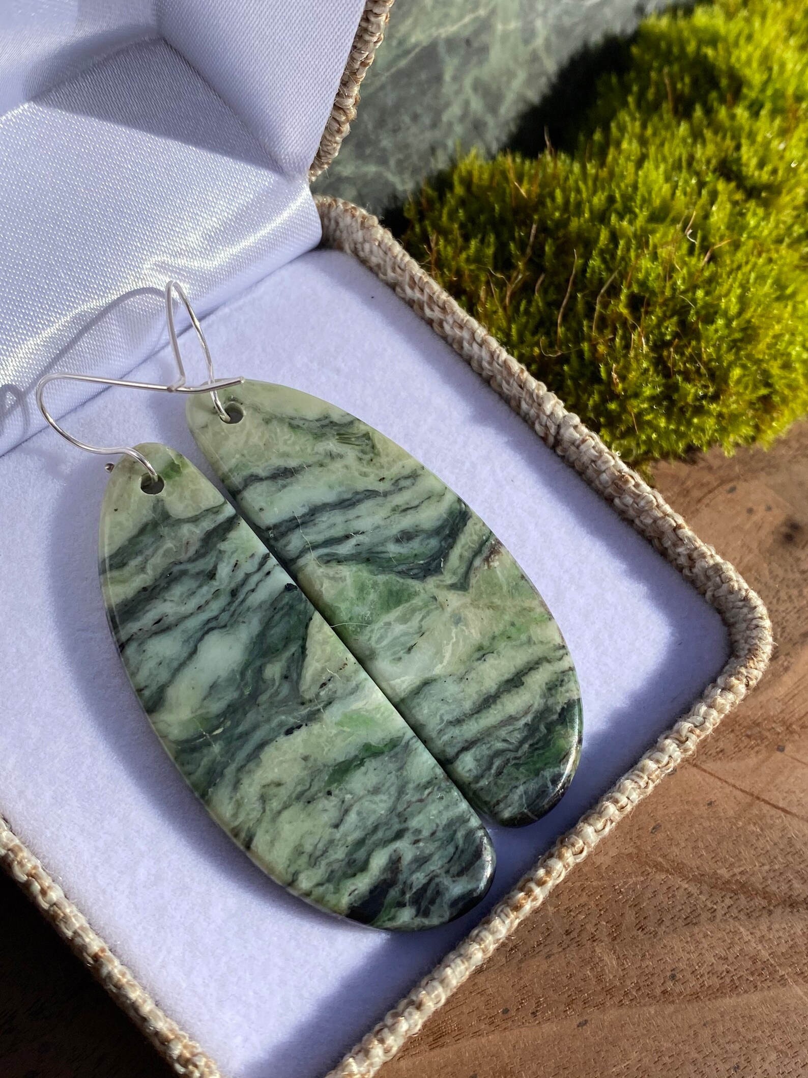 Eel river Ca Jade earrings. Very nice character and color. | Etsy