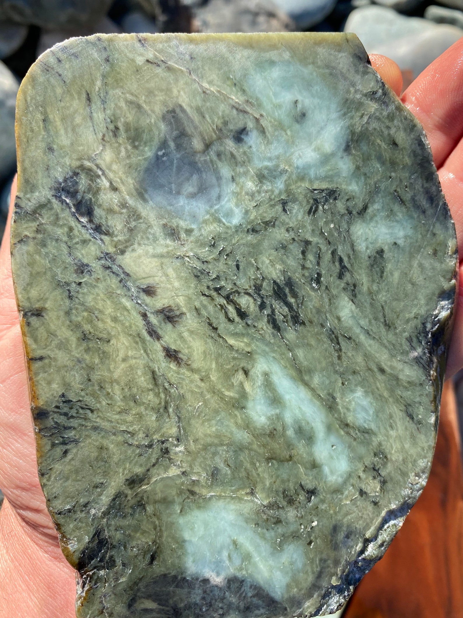 2 SLABS. Nephrite. Eel river jade with icy blue windows. Etsy