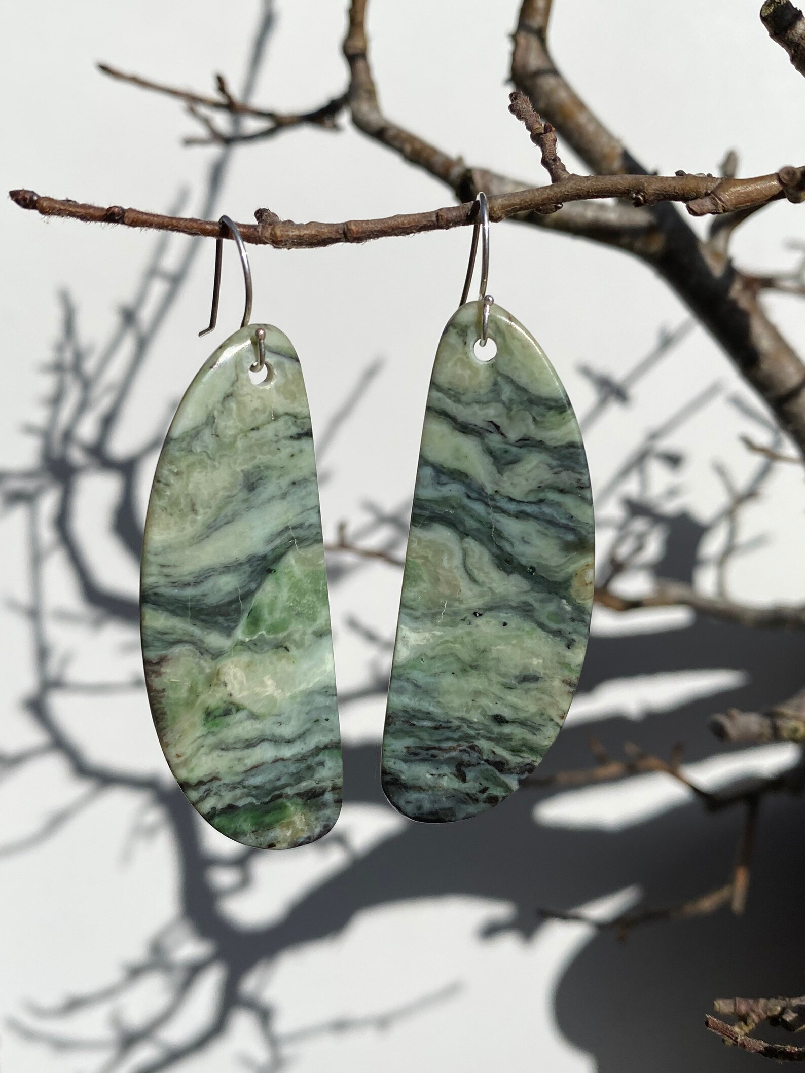 Eel river Ca Jade earrings. Very nice character and color. | Etsy
