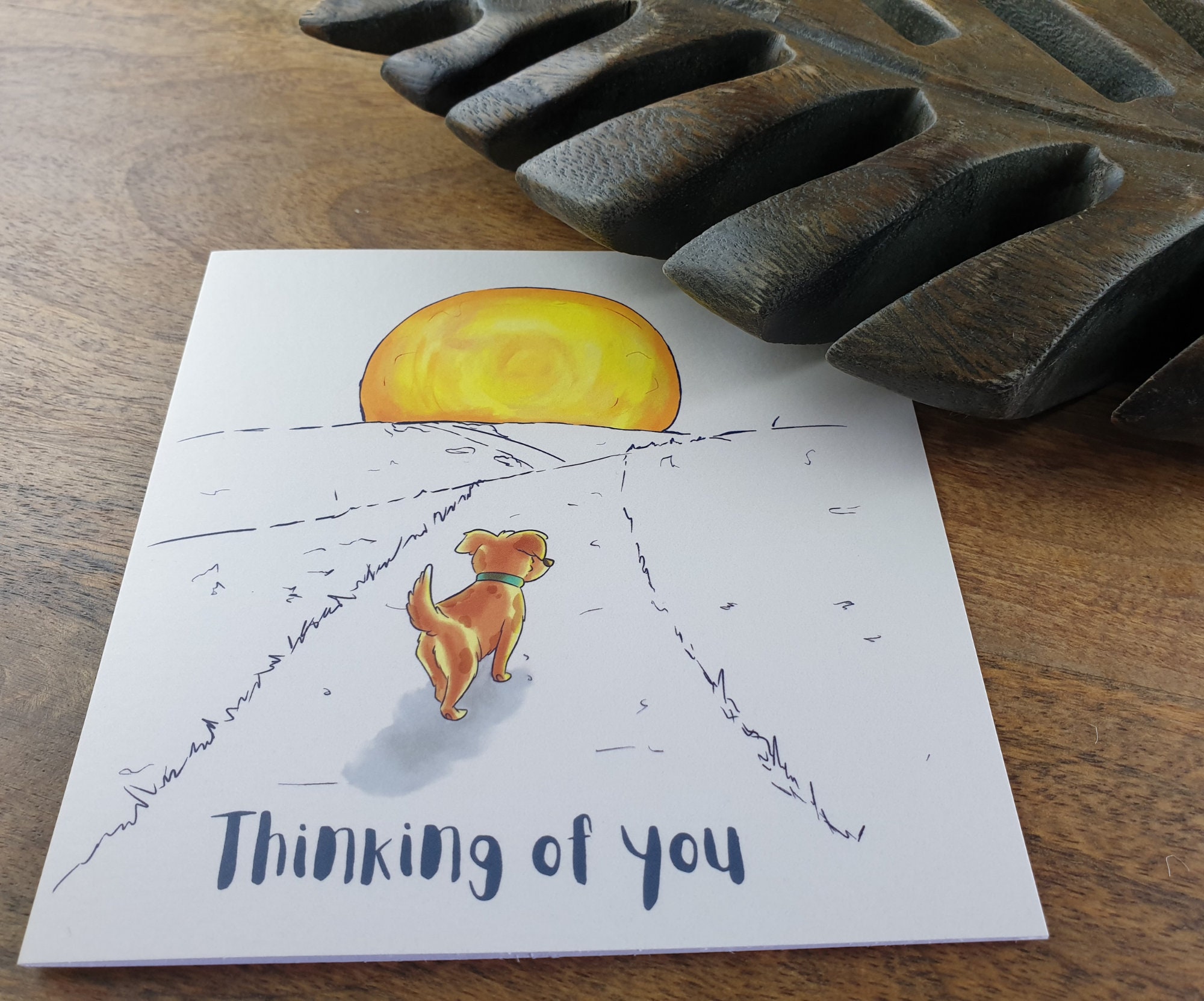 Thinking of You Dog Greeting Card Etsy UK