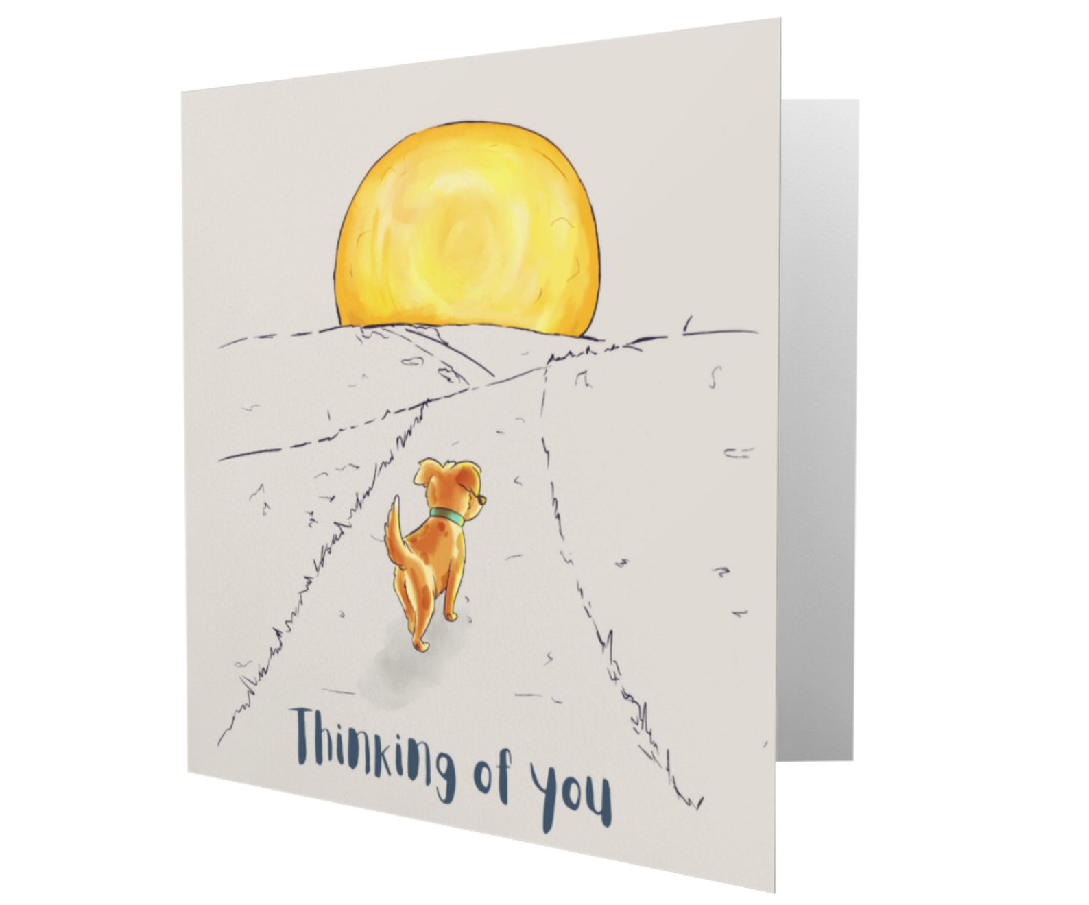 Thinking of You Dog Greeting Card Etsy UK