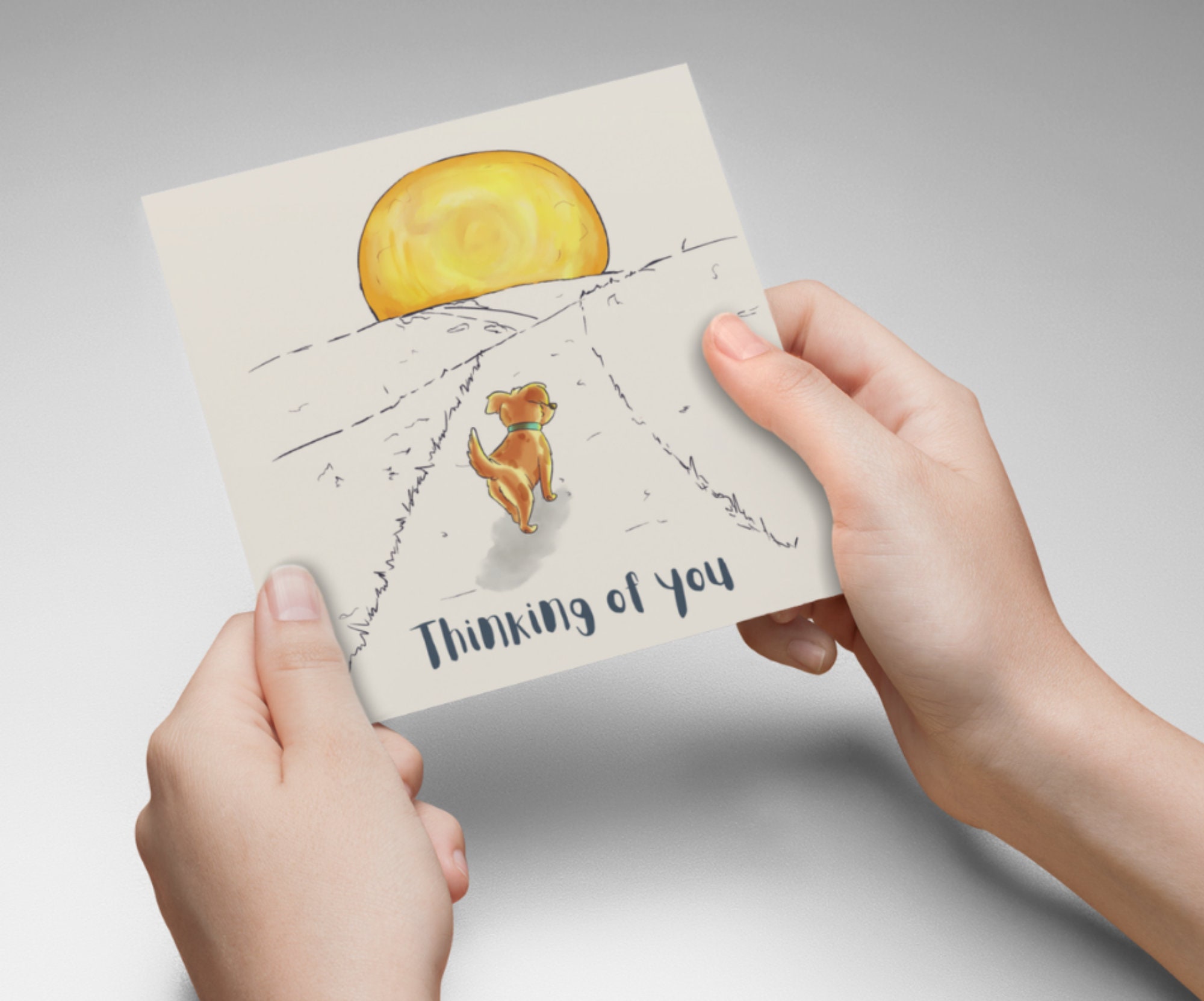 Thinking of You Dog Greeting Card Etsy UK