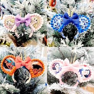 Ready to ship**Disney Minnie Ears Mini Ornament,  Over 70 designs! Miniature Minnie Ears, Disney Ornaments