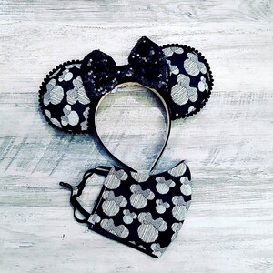 Ready to ship** Minnie Mouse Ears & Mask Combo, Minnie Mouse Ears