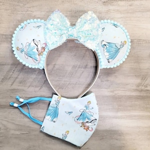 Versandfertig**Cinderella Castle & Cinderella Floral Minnie Ears Mask Combo, Cinderella inspiriert Minnie Ohren, Disney Prinzessin Minnie Ohren
