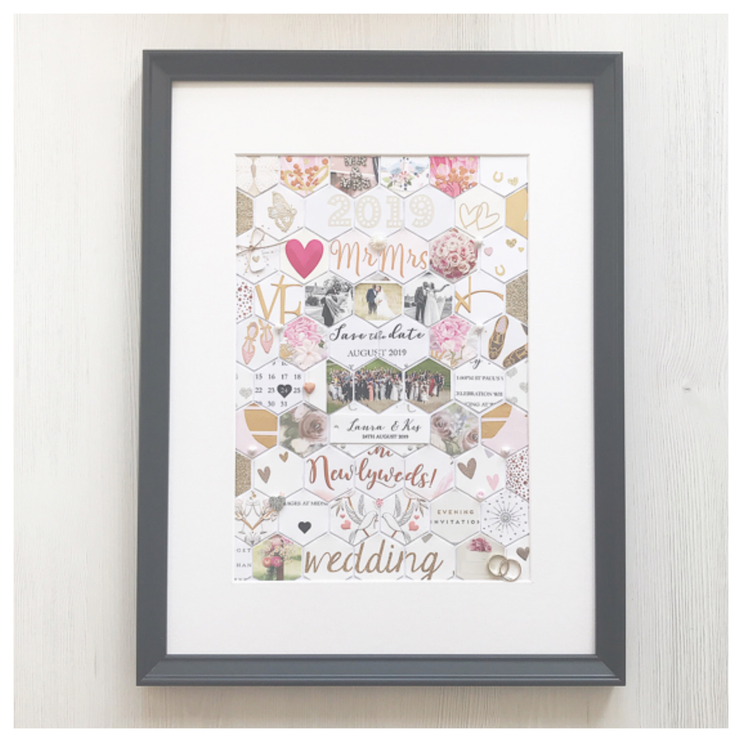 Personalised card keepsake frame black Etsy 日本