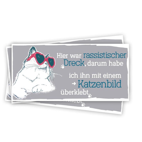 Aufkleber: Katzen gegen Rassismus – 5 Aufkleber