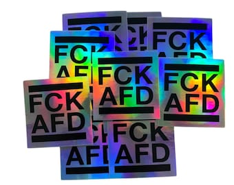 Hologram stickers: FCK AFD (5 stickers)