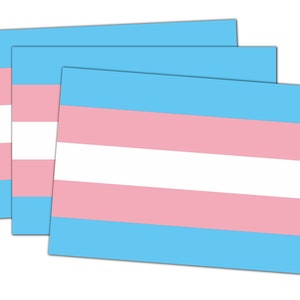 Könnte beinhalten: Vier Transgender-Pride-Flaggen, die übereinander gestapelt sind. Die Flaggen sind hellblau, rosa, weiß, rosa und hellblau.