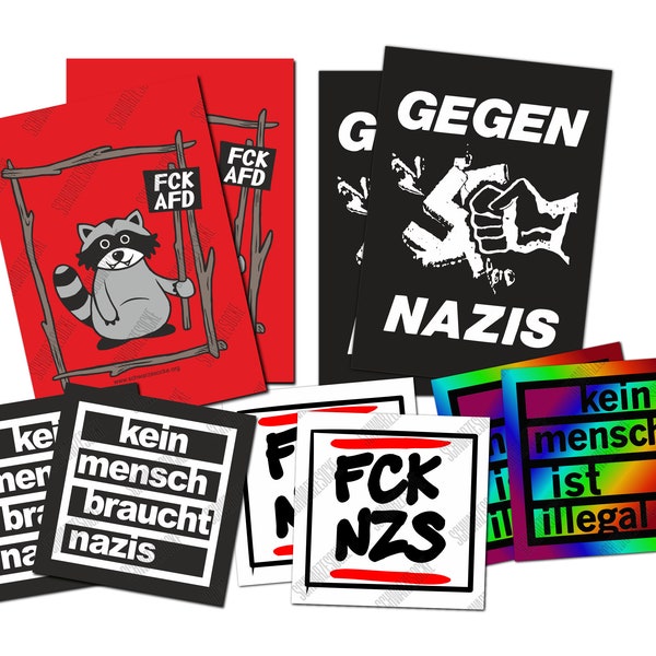 Gegen Nazis-Sticker-Mix 2 (10 Sticker je Mix)