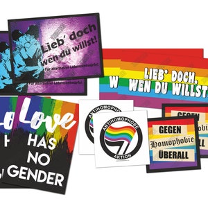 Gegen Homophobie Sticker-Mix (10 Sticker je Mix)