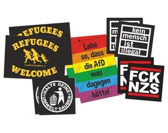 Gegen Nazis-Sticker-Mix (10 Sticker je Mix)