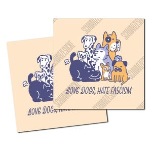 Aufkleber: Love Dogs hate Racism (30 Stück)