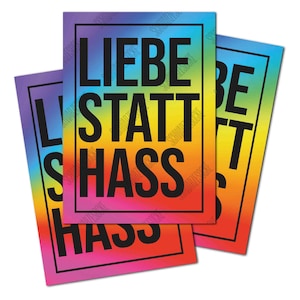Aufkleber: Liebe statt Hass (30 Stück)