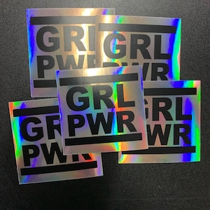 Hologramm-Sticker: GRL PWR (5 Sticker)