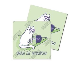 Stickers: Smash Patriarchy Cat (30 pieces)