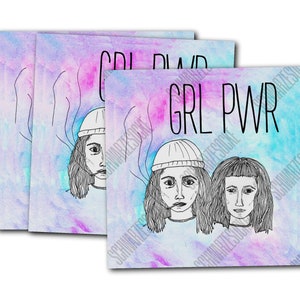 Aufkleber: GRL PWR Aquarell (30 Stück)