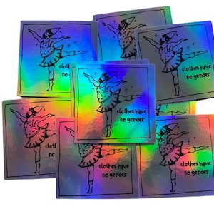 Hologramm-Sticker: clothes have no gender (5 Sticker)