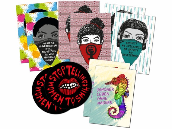 Feminismus Sticker-Mix 2 (10 Sticker je Mix)