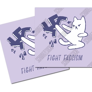 Aufkleber: Fight fascism cat (30 Stück)