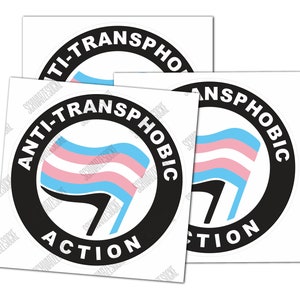 Aufkleber: Anti-Transphobic Action (rund) (10 Stück)