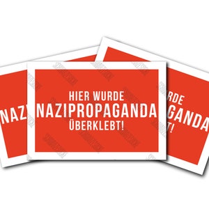 Aufkleber: Hier wurde Nazipropaganda überklebt rot (30 Stück)
