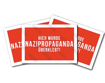 Aufkleber: Rot Nazipropaganda überklebt (30 Stück)