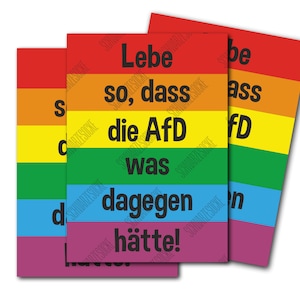 Aufkleber: Lebe so dass die AFD was dagegen hätte (30 Stück)