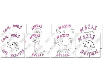 Nazis Biting Set (4x10 Sticker)