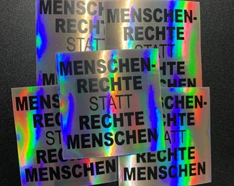 Hologramm-Sticker: Menschenrechte (5 Sticker)