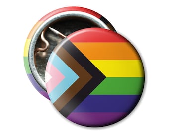 Button: Progress Pride Flag