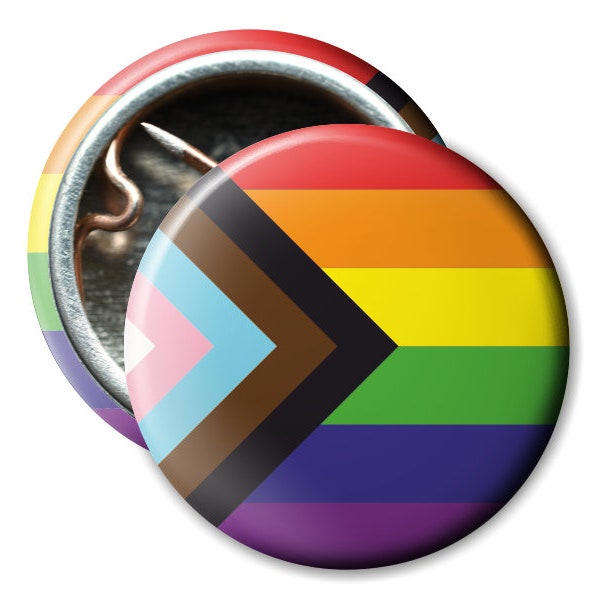 Button: Progress Pride Flag