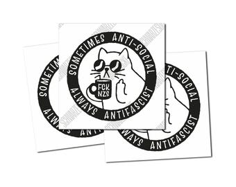 Stickers: Antifascist Cat (30 pieces)