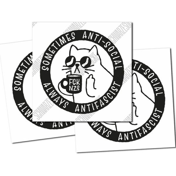 Pegatinas: Gato antifascista (30 piezas)