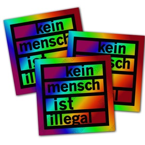 Aufkleber: Kein Mensch ist Illegal Bunt (30 Stück)