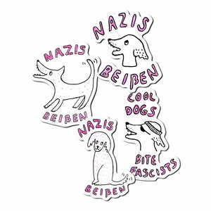 Aufkleber: Nazis Beißen Set