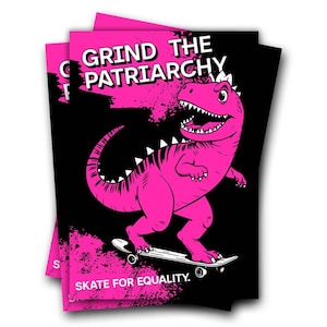Aufkleber: Grind the Patriarchy (neon)  (10 Stück )