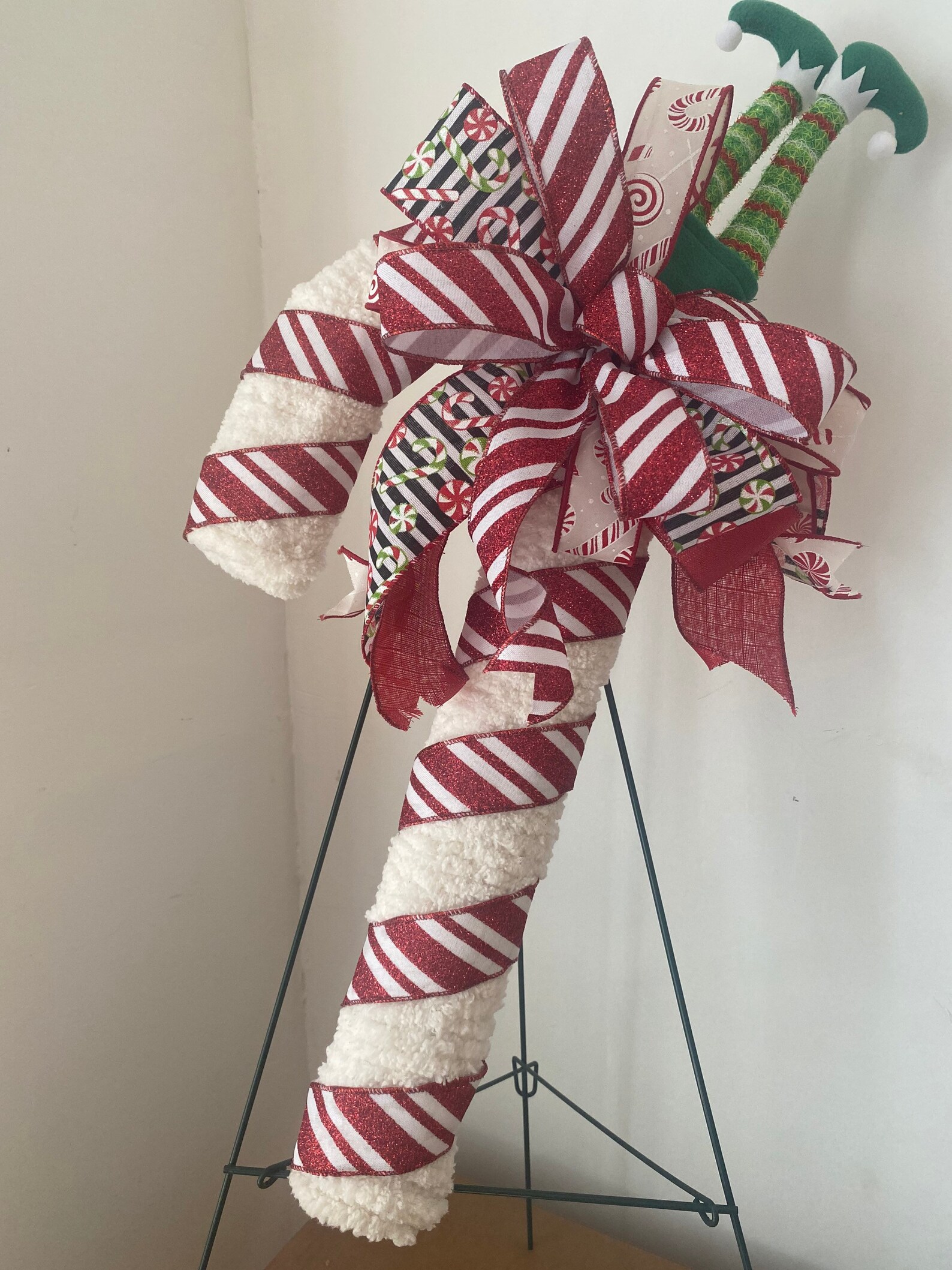 Candy Cane Wreath Christmas wreath Candy Cane Elf wreath Etsy
